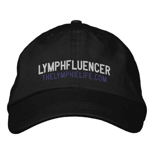 "Lymphfluencer" Embroidered Hat (Black) (Front)