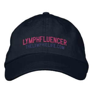 "Lymphfluencer" Embroidered Hat (Pink text)