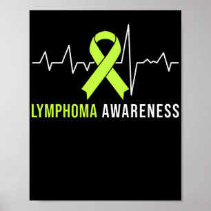 Lymphoma Awareness Heartbeat Poster
