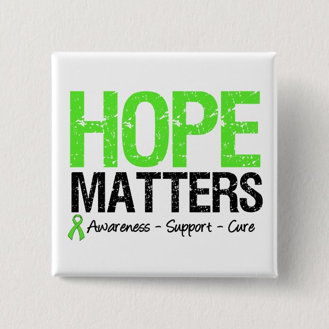 Lymphoma Awareness Hope Matters 15 Cm Square Badge (Front)
