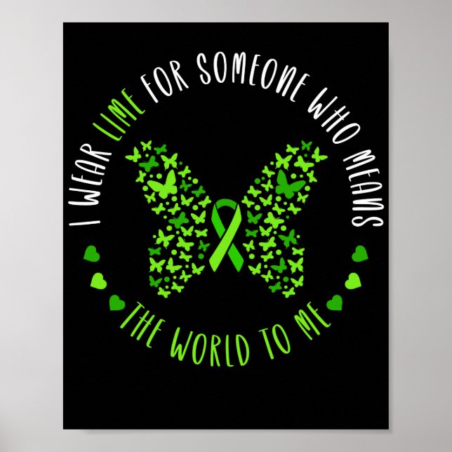 Lymphoma Awareness I Wear Lime For My Someone Poster (Front)