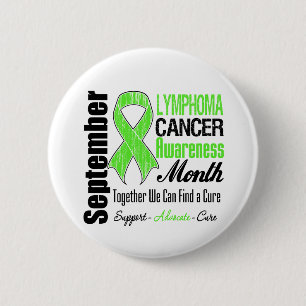Lymphoma  Awareness Month Distressed Ribbon 6 Cm Round Badge