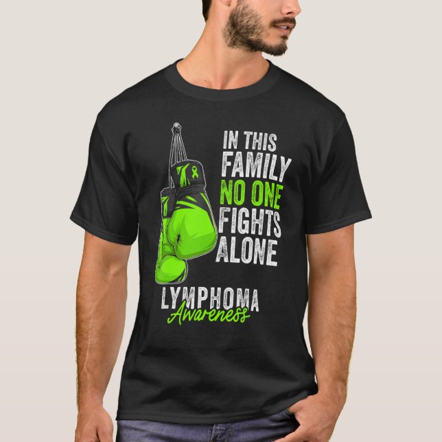 Lymphoma Awareness Month Gloves Lime Green Ribbon T-Shirt (Front)