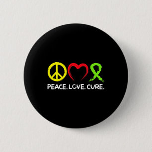 Lymphoma Awareness Peace Love Cure 6 Cm Round Badge