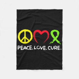 Lymphoma Awareness Peace Love Cure Fleece Blanket