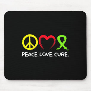 Lymphoma Awareness Peace Love Cure Mouse Pad