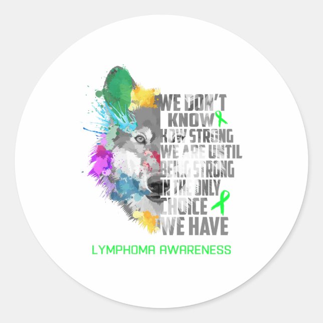 Lymphoma Awareness Ribbon Support Gifts Classic Round Sticker (Front)