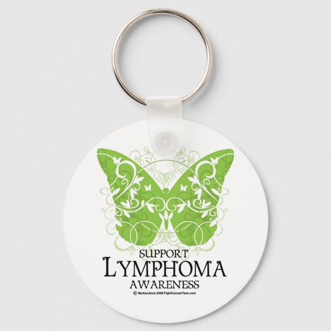 Lymphoma Butterfly Key Ring (Front)