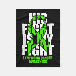 Lymphoma Cancer Awareness Lime Green Ribbon His Fi Fleece Blanket