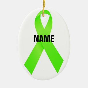 Lymphoma Cancer Memorial Ribbon Ceramic Tree Decoration