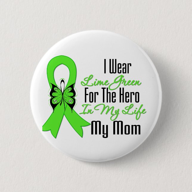 Lymphoma Cancer Ribbon My Hero My Mum 6 Cm Round Badge (Front)