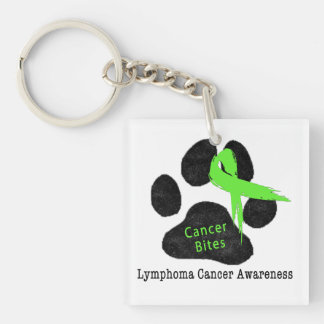 Lymphoma Cancer Support Dog Paw Ribbon Pin Key Ring