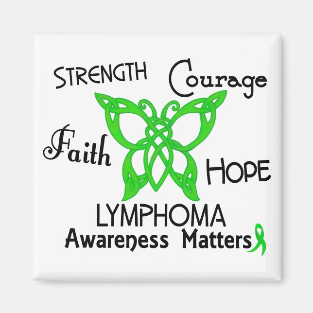 Lymphoma Celtic Butterfly 3 Magnet (Front)