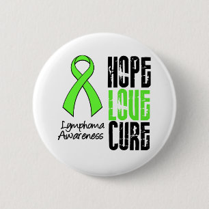 Lymphoma Hope Love Cure Ribbon 6 Cm Round Badge