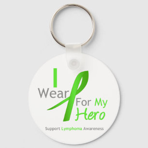 Lymphoma I Wear Lime Green For My Hero Key Ring
