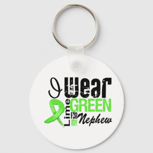Lymphoma I Wear Lime Green Ribbon NEPHEW Key Ring