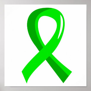 Lymphoma Lime Green Ribbon 3 Poster