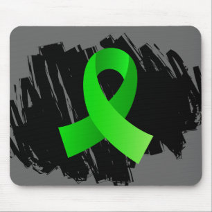 Lymphoma Lime Green Ribbon With Scribble Mouse Pad