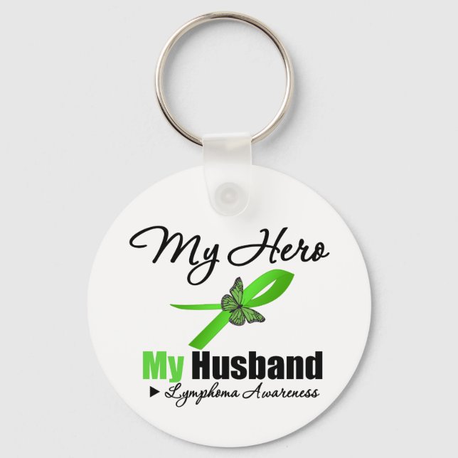 Lymphoma My Hero My Husband Key Ring (Front)