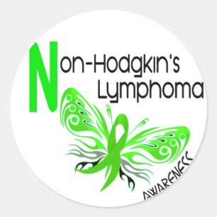 Lymphoma Non-Hodgkins BUTTERFLY 3.1 Classic Round Sticker