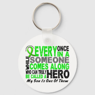 Lymphoma Non-Hodgkins HERO COMES ALONG 1 Son Key Ring