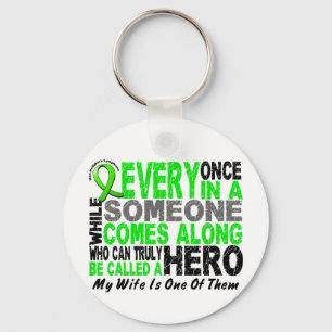 Lymphoma Non-Hodgkins HERO COMES ALONG 1 Wife Key Ring