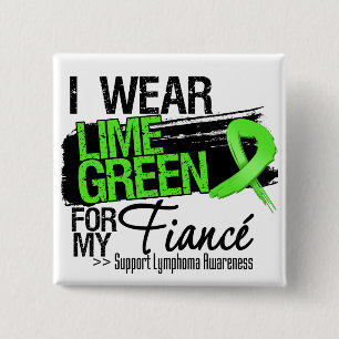 Lymphoma Ribbon For My Fiance 15 Cm Square Badge