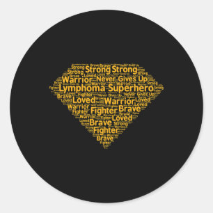 Lymphoma Superhero Childhood Cancer Awareness Mont Classic Round Sticker