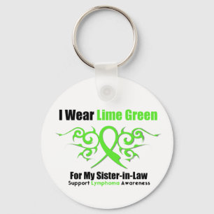 Lymphoma Tribal Ribbon For My Sister in Law Key Ring