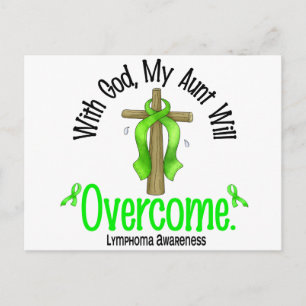 Lymphoma With God My Aunt Will Overcome Postcard