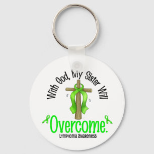 Lymphoma With God My Sister Will Overcome Key Ring