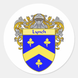 Lynch Coat of Arms (Mantled) Classic Round Sticker
