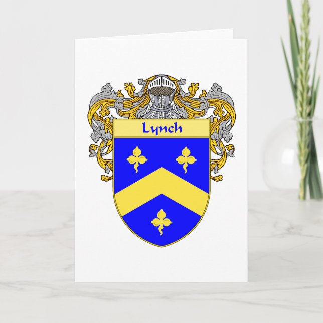 Lynch Coat of Arms (Mantled) Holiday Card (Front)