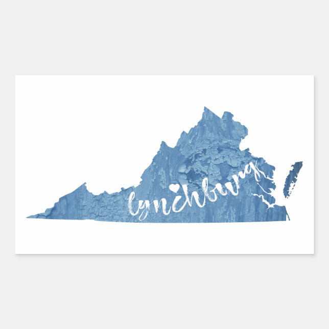 Lynchburg Virginia Wood Grain Rectangular Sticker (Front)