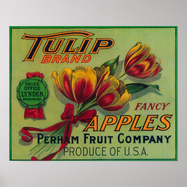 Lynden, WashingtonTulip Apple Crate Label Poster (Front)
