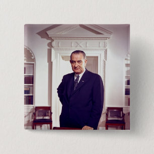 Lyndon B Johnson 15 Cm Square Badge