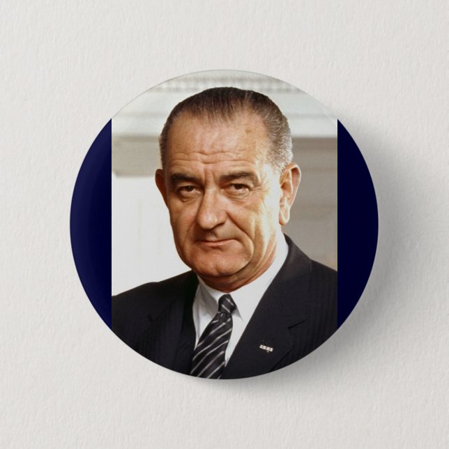 Lyndon B. Johnson 36th President 6 Cm Round Badge (Front)