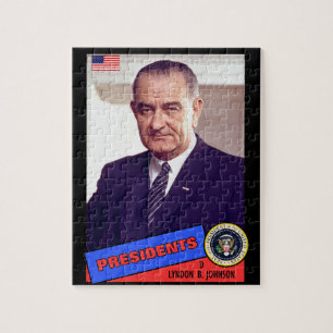 Lyndon B. Johnson Baseball Card Jigsaw Puzzle