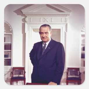 Lyndon B Johnson Square Sticker