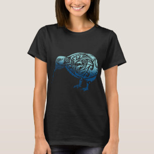 Lynesia Maori Kiwi Bird Ocean Blue New Zealand  T-Shirt