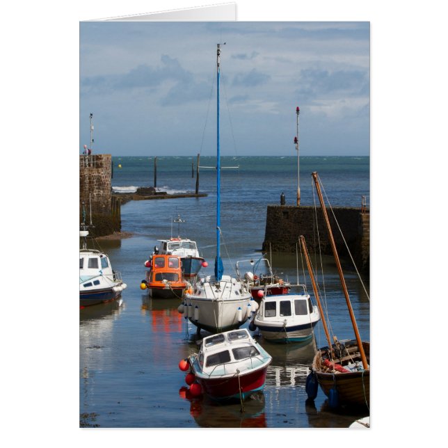 Lynmouth Harbor boats card (Front)