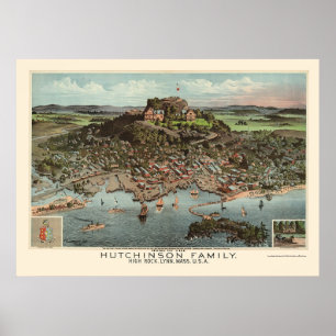 Lynn, MA Panoramic Map - 1881 Poster