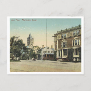 Lynn MA, Washington Square, 1909 Postcard