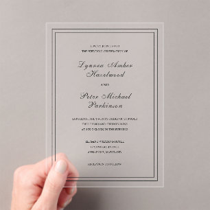Lynnea Simple Elegant Wedding Acrylic Invitations
