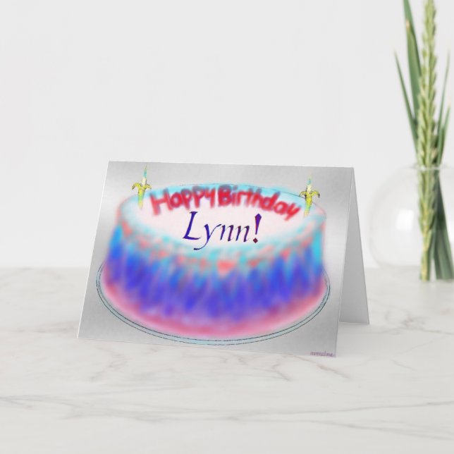 Lynn's birthday cake card (Front)