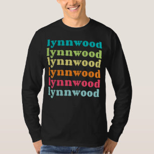 Lynnwood Washington WA Colourful Repeating Text T-Shirt