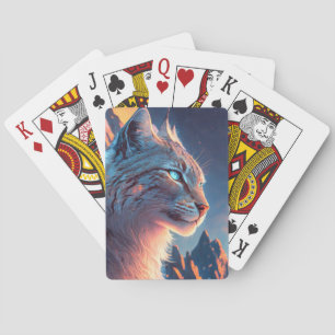 Lynx Animal Portrait Painting Wildlife Outdoors  Playing Cards