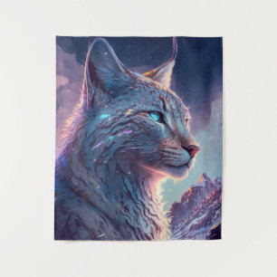 Lynx Animal Portrait Painting Wildlife Outdoors Tapestry