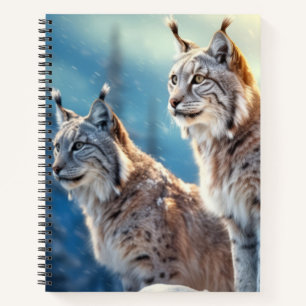 Lynx Animal Wildlife Wilderness Colourful Wall Art Notebook