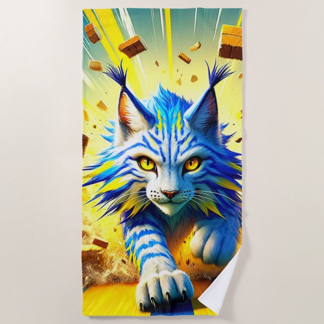 Lynx Art Beach Towel (Front)